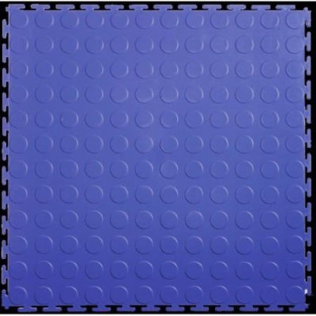 LOCK-TILE Lock-TileÂ PVC Floor Tiles, , 19.5x19.5", Coin, Blue LK008